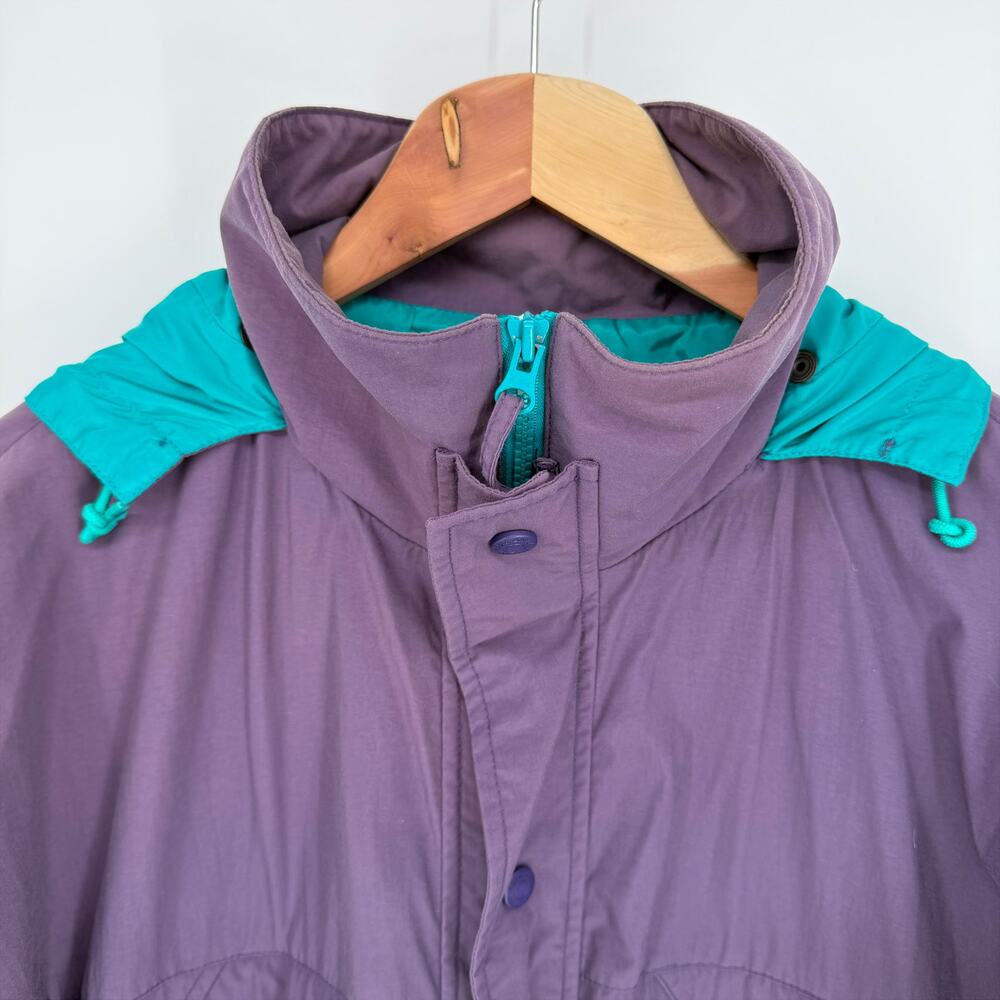 Vtg 90s Eddie Bauer Hooded Nylon Windbreaker Rain Jacket Mens Small - Picture 4 of 16